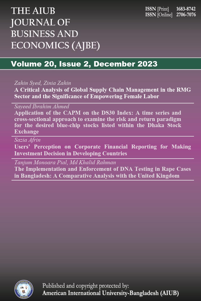 					View Vol. 20 No. 2 (2023): AIUB Journal of Business and Economics [AJBE]
				